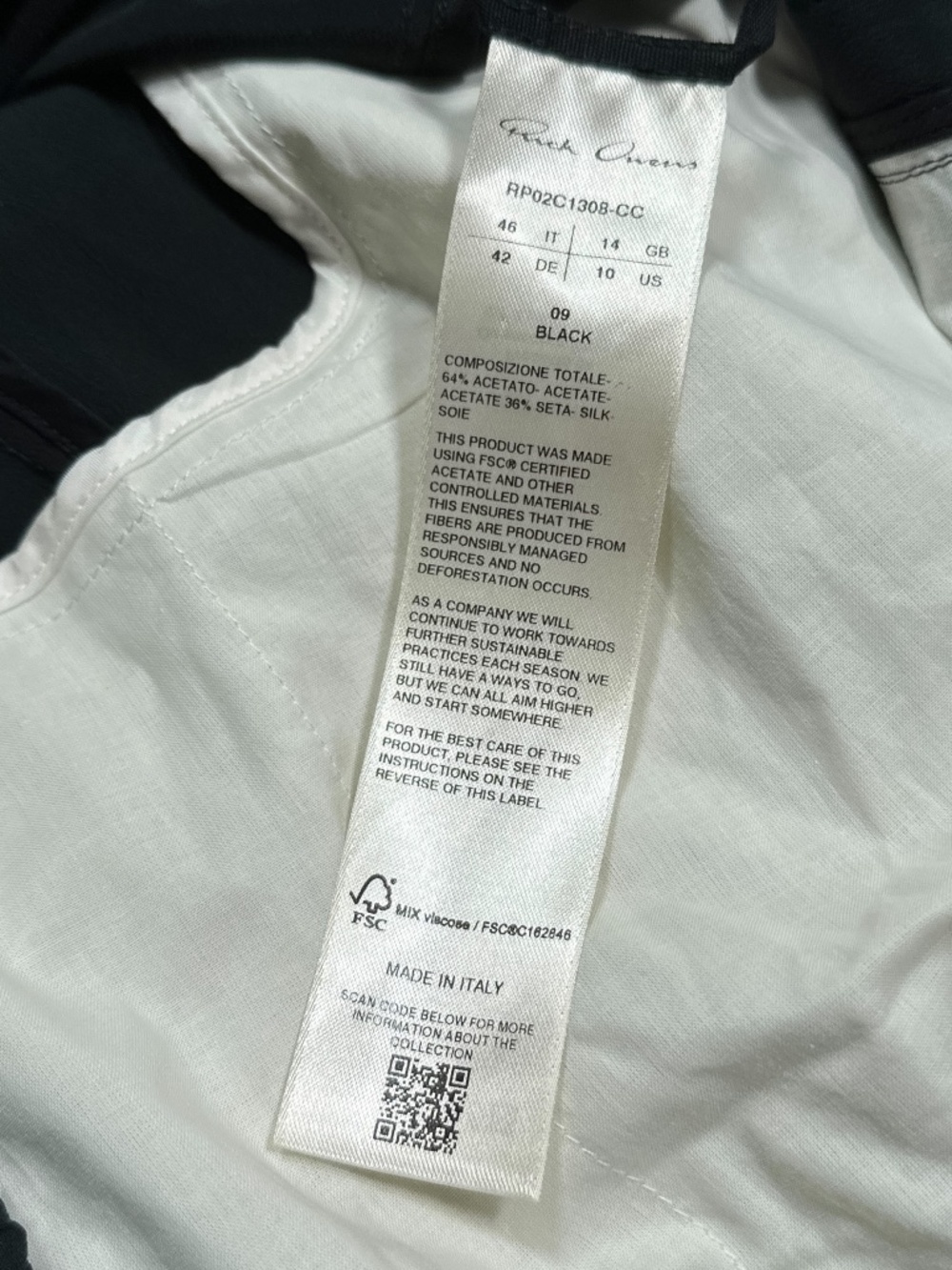 Rick Owens FW23 Luxor Drawstring Drop Crotch Cropped Pants Silk Blend Womens 10 - Picture 7 of 14